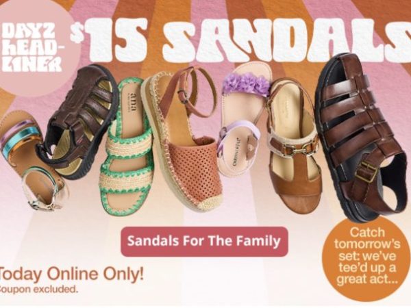 JCPenney: Sandals for the family only $15 today!